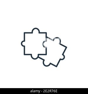 Puzzle Spiel Stück Umriss Vektor-Symbol. Dünne Linie schwarz Puzzle-Spiel Stück Symbol, flache Vektor einfache Element Illustration aus editierbaren Geschäftskonzept Stock Vektor