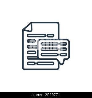 Vektorsymbol für die Umrandung von Textzeilen. Dünne Linie schwarze Textzeilen Symbol, flache Vektor einfache Element Illustration von editierbaren Kommunikationskonzept isoliert Stock Vektor