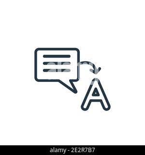 Symbol für den Umrissvektor der Übersetzung. Dünne Linie schwarz Übersetzung Symbol, flache Vektor einfache Element Illustration aus editierbarer künstlicher Intelligenz conce Stock Vektor
