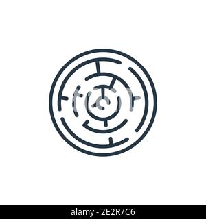 Maze Spiel Umriss Vektor-Symbol. Dünne Linie schwarz Labyrinth Spiel Symbol, flache Vektor einfache Element Illustration aus editierbaren Geschäftskonzept isoliert auf whit Stock Vektor