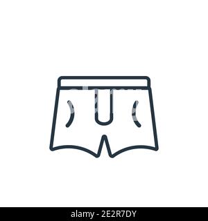 Vektorsymbol für den Umriss von Briefs. Dünne Linie schwarze Slips Symbol, flache Vektor einfache Element Illustration aus editierbaren Konzept isoliert auf weißem Hintergrund Stock Vektor