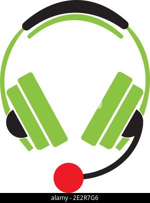 Kopfhörer Vektor-Symbol, Call-Center-Symbol Vektor Illustration Design Stock Vektor