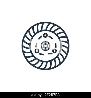 Vektorsymbol für die Kontur der Autokupplung. Dünne Linie schwarz Auto Kupplung Symbol, flache Vektor einfache Element Illustration von editierbaren Autoteilen Konzept isoliert auf w Stock Vektor