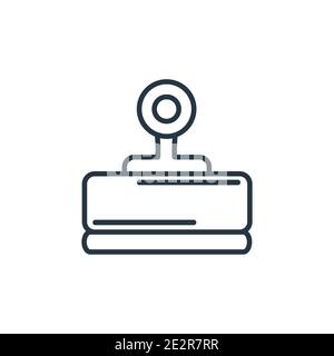 Vektorsymbol für Stempelkontur. Dünne Linie schwarzes Stempelsymbol, flacher Vektor einfache Elementdarstellung aus editierbarem Kundendienst-Konzept isolierter Strich Stock Vektor