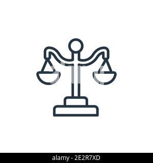 Vektorsymbol „im Gleichgewicht skalieren“. Dünne Linie schwarze Skala in Balance-Symbol, flache Vektor einfache Element Illustration von editierbaren Geschäftskonzept ist Stock Vektor