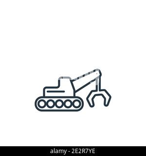 Derrick with tong Outline Vektorsymbol. Dünne Linie schwarz Derrick mit tong-Symbol, flache Vektor einfache Element Illustration aus editierbarer Konstruktion Konz Stock Vektor