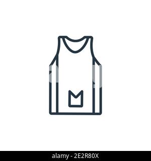 Vektorsymbol für die Darstellung des Tanktop-Umrisses. Dünne Linie schwarzes Tanktop Symbol, flache Vektor einfache Element Illustration aus editierbaren Konzept isoliert auf weißem Hintergrund Stock Vektor