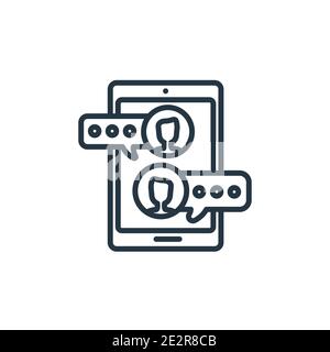 Vektorsymbol für Chat-Umrisse. Dünne Linie schwarz chatten Symbol, flache Vektor einfache Element Illustration von editierbaren Kommunikationskonzept isoliert auf w Stock Vektor