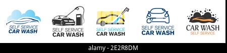 Vektor-Logo einer Selbstbedienungs-Autowäsche Stock Vektor