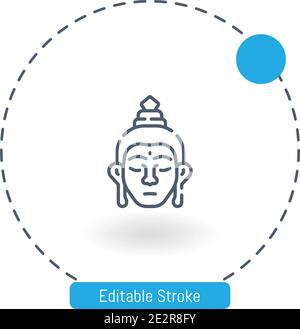 buddha-Vektor-Symbol editierbare Konturumrisssymbole für Web und Mobil Stock Vektor