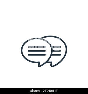 Vektorsymbol für Chat-Nachrichten. Dünne Linie schwarze Chat-Nachricht Symbol, flache Vektor einfache Element Illustration aus editierbaren Kommunikation Konzept isol Stock Vektor