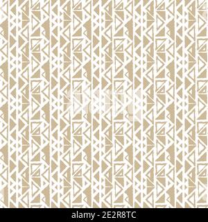 Vertikal Beige und weiß Nahtloses Wiederholungsmuster von leerem Raufutter Dreiecke und gefüllt mit Farbe in einer Reihe Stock Vektor