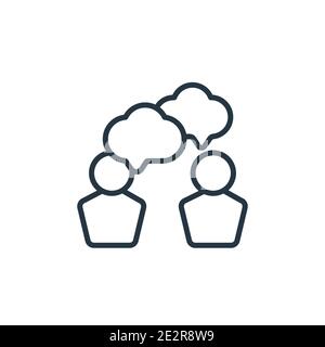 Vektorsymbol für Gesprächskontur. Dünne Linie schwarz Talk-Symbol, flache Vektor einfache Element Illustration aus editierbaren Kommunikationskonzept isoliert auf weißem BA Stock Vektor