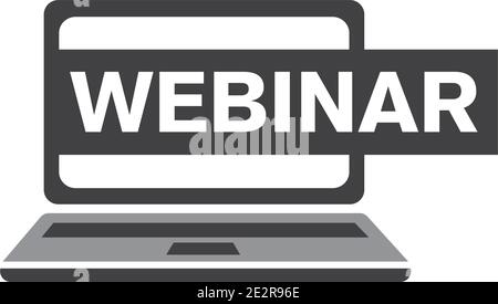 vektorlogo für Online-Webinar, Webkonferenz Stock Vektor