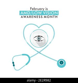 vektor-Illustration von AMD oder Low Vision Awareness Month Konzept Design Stock Vektor