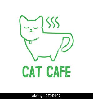 Vektor-Logo eines Cafés mit Haustieren, Katzen Stock Vektor