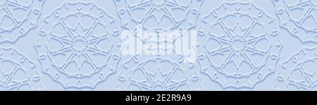 Islamischer Ornamentvektor, persischer Motiff. 3d-Runde islamischen ramadan-Muster. Muslimische blau islamischen Muster Konzept. Stock Vektor