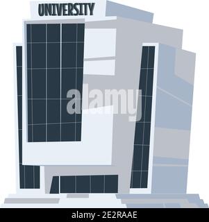 Schule, Universität oder Hochschule Gebäude Cartoon Vektor isolierte Illustration Stock Vektor