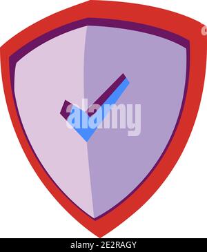 Isometrisches Symbol Abschirmung isolierte Vektordarstellung, Schutz- und Sicherheitssymbol mit Häkchen Stock Vektor