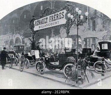 Der Renault Frères Stand auf dem Pariser Automobilsalon in 1901 Stockfoto