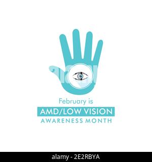 vektor-Illustration von AMD oder Low Vision Awareness Month Konzept Design Stock Vektor