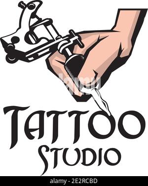 Vektor-Logo für Tattoo-Salon und Studio Stock Vektor