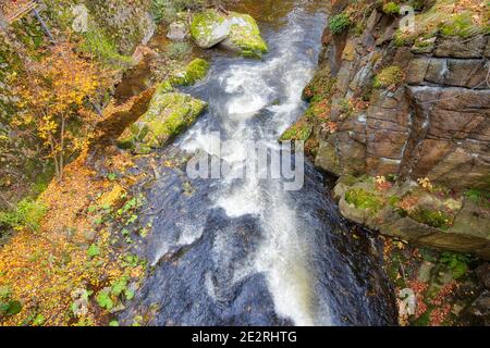 Flusslandschaft die Bode im Harz Stockfoto