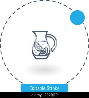 Sangria-Vektor-Symbol editierbare Konturumrisssymbole für Web und Mobil Stock Vektor