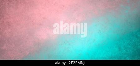 Aquarell Grunge Hintergrund in Form von Marmor mit einem glatten Übergang von rosa zu blau. Stockfoto