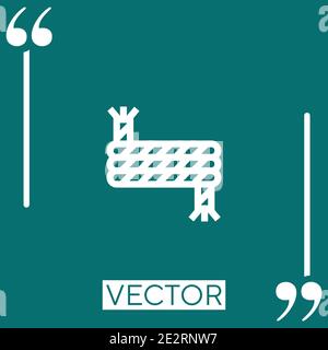 Symbol für Seilvektor Lineares Symbol. Bearbeitbare Linie mit Konturen Stock Vektor