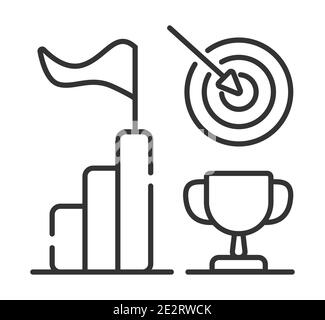 Symbolvektor für Erfolg. Business Start Up Konzept Vektor für Landing Page, Social Media, Business-Projekt, App. Ziel, Idee Stock Vektor