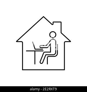 Symbol für Remote-Arbeit online, Büro von zu Hause aus. Stock Vektor