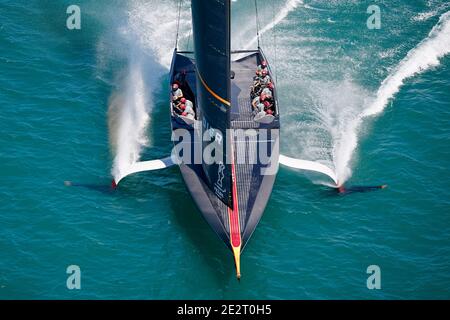 Auckland, Neuseeland. Januar 2021. (210115) -- AUCKLAND, 15. Januar 2021 (Xinhua) -- die Yacht des Ineos Teams UK wird am 15. Januar 2021 beim Wettbewerb des ersten Tages bei der America's Cup Challenger Series in Auckland, Neuseeland, gesehen. (COR36/Studio Borlenghi/Handout via Xinhua) Quelle: Xinhua/Alamy Live News Stockfoto