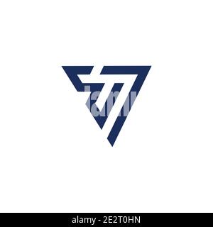 Abstrakte Zahl 37 Dreieck geometrische Linie Logo Vektor Stock Vektor