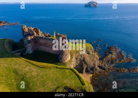 Tantallon Castle, North Berwick, East Lothian, Schottland, Großbritannien Stockfoto