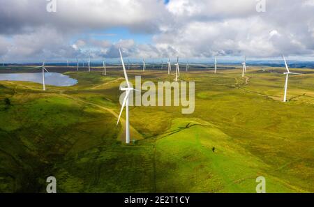 Whitelee Windfarm, Eaglesham Moor, Schottland, Großbritannien Stockfoto