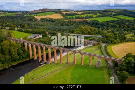 Leaderfoot Viaduct, Melrose, Scottish Borders, Schottland, Großbritannien Stockfoto