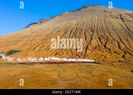 Jacobite Dampfzug, West Highland Line, Schottland, Großbritannien Stockfoto