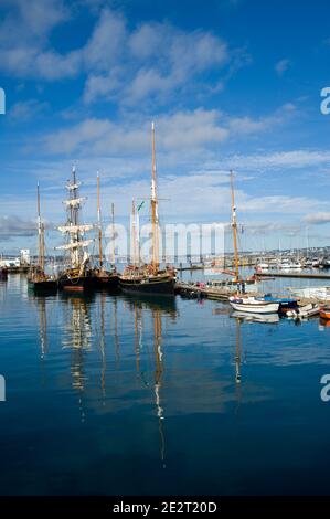 Tall Ships in Brixham Harbour Devon England Stockfoto
