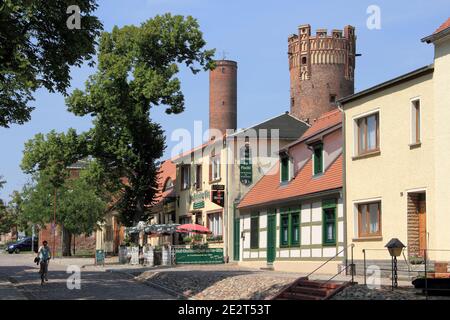 Die Stendalstraße in Tangermünde in Deutschland Stockfoto