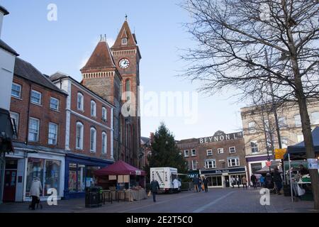 Newbury's Farmers Market in West Berkshire in Großbritannien, aufgenommen am 19. November 2020 Stockfoto