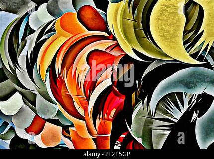 Abstrakte psychedelische Hintergrund Aquarell Stilisierung aus farbigen chaotischen Pinselstrichen in verschiedenen Größen und verschwommenen Flecken von Farbe Stockfoto