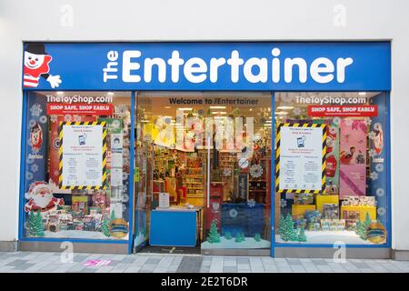 Der Entertainer-Shop in Newbury in Großbritannien, aufgenommen am 19. November 2020 Stockfoto