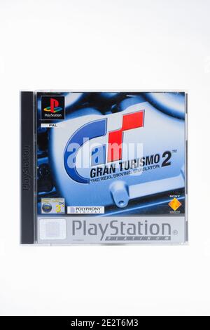 Gran Turismo 2 PlayStation One ein Rennspiel, das von entwickelt wurde Polyphony Digital im Jahr 1999 und veröffentlicht von Sony Computer Entertainment Stockfoto