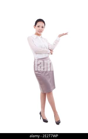 Eine junge Geschäftsfrau mit Lächeln hohe Qualität Foto stehen Stockfoto