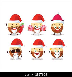 Santa Claus Emoticons mit Scheibe Salak Cartoon-Charakter. Vektorgrafik Stock Vektor