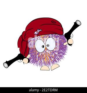 Flauschiges kleines Monster. Vektorgrafik. Stock Vektor