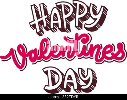 Vektor-Schriftzug glücklich Valentinstag. Valentinstag. Stock Vektor
