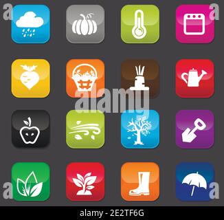 Herbst Symbole gesetzt Stock Vektor