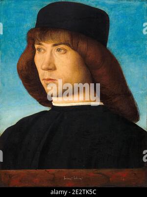 Porträt eines jungen Mannes, Gemälde von Giovanni Bellini , um 1490 Stockfoto